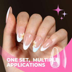 UNA GELLA Almond Nail Tips arranged by size