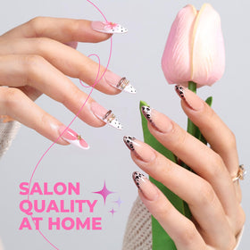 UNA GELLA Almond Nail Tips showing various sizes in the kit