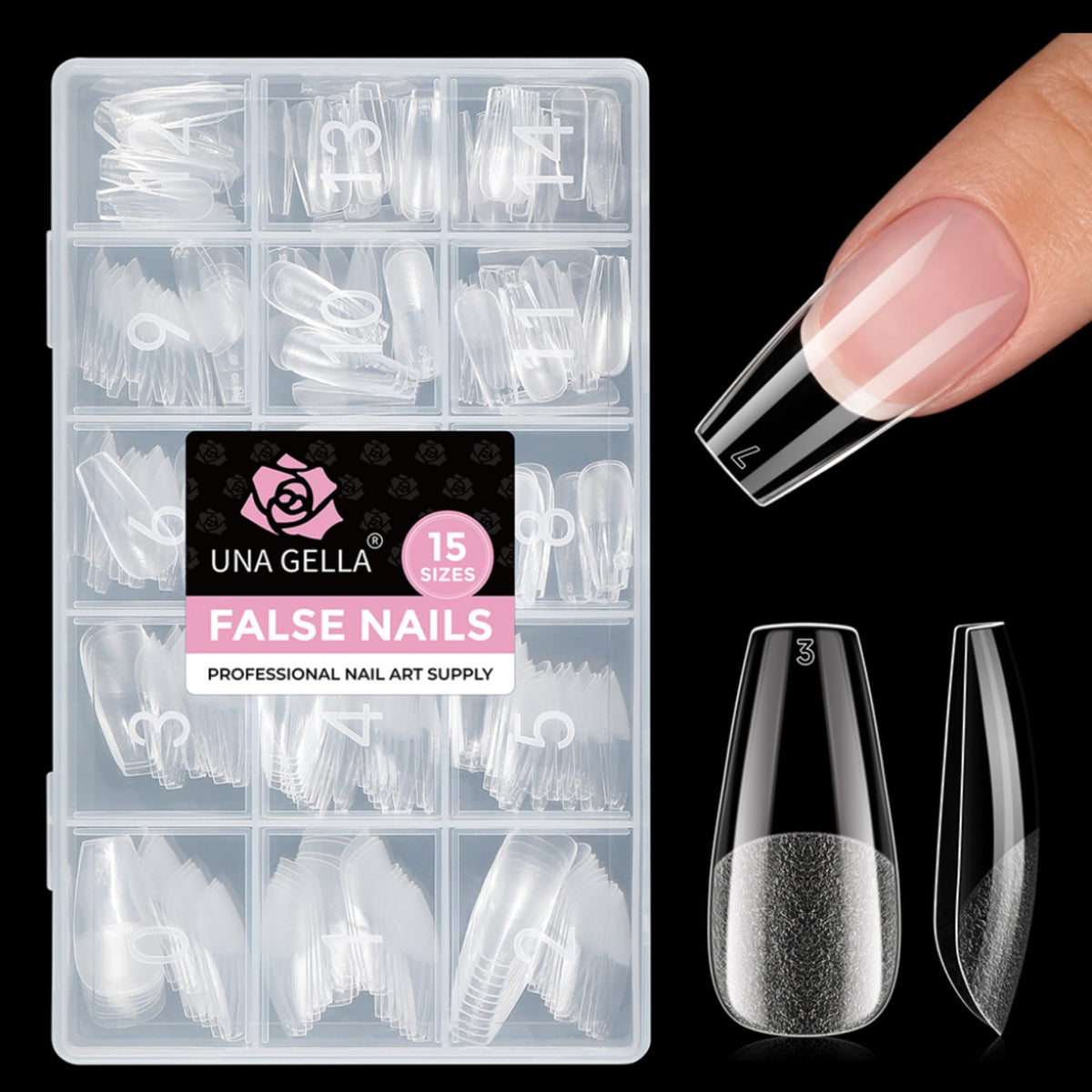 UNA GELLA Coffin Gel Nail Tips 300PCS front view