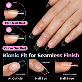 UNA GELLA Coffin Gel Nail Tips in packaging