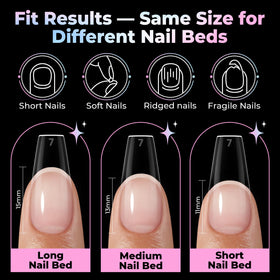 UNA GELLA Coffin Gel Nail Tips with nail glue