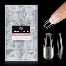 UNA GELLA coffin nail tips 504pcs front view in sturdy case