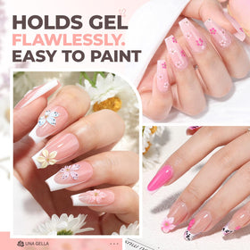 UNA GELLA coffin nail tips close-up showing various sizes