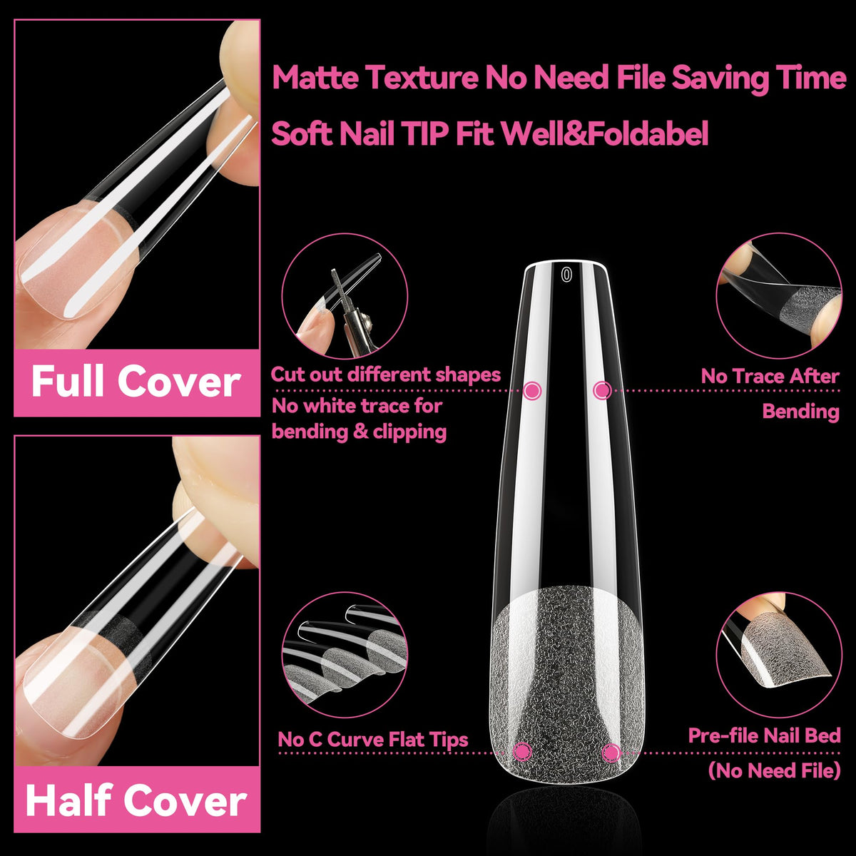 UNA GELLA coffin nail tips displayed in packaging