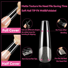 UNA GELLA coffin nail tips displayed in packaging