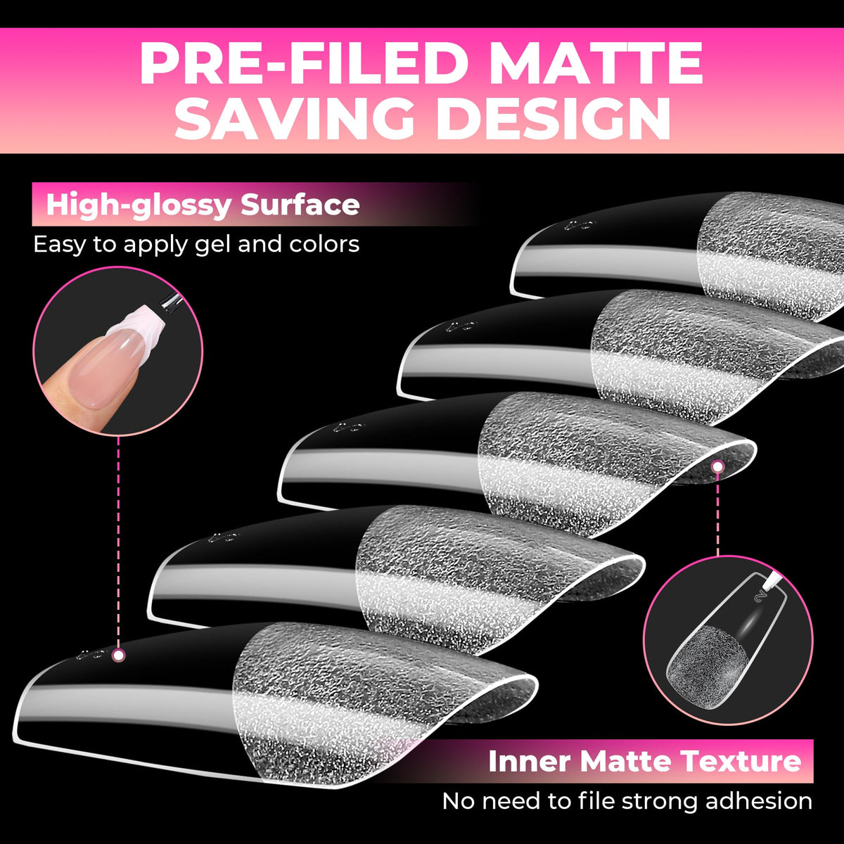 UNA GELLA Coffin Nail Tips numbered for easy selection