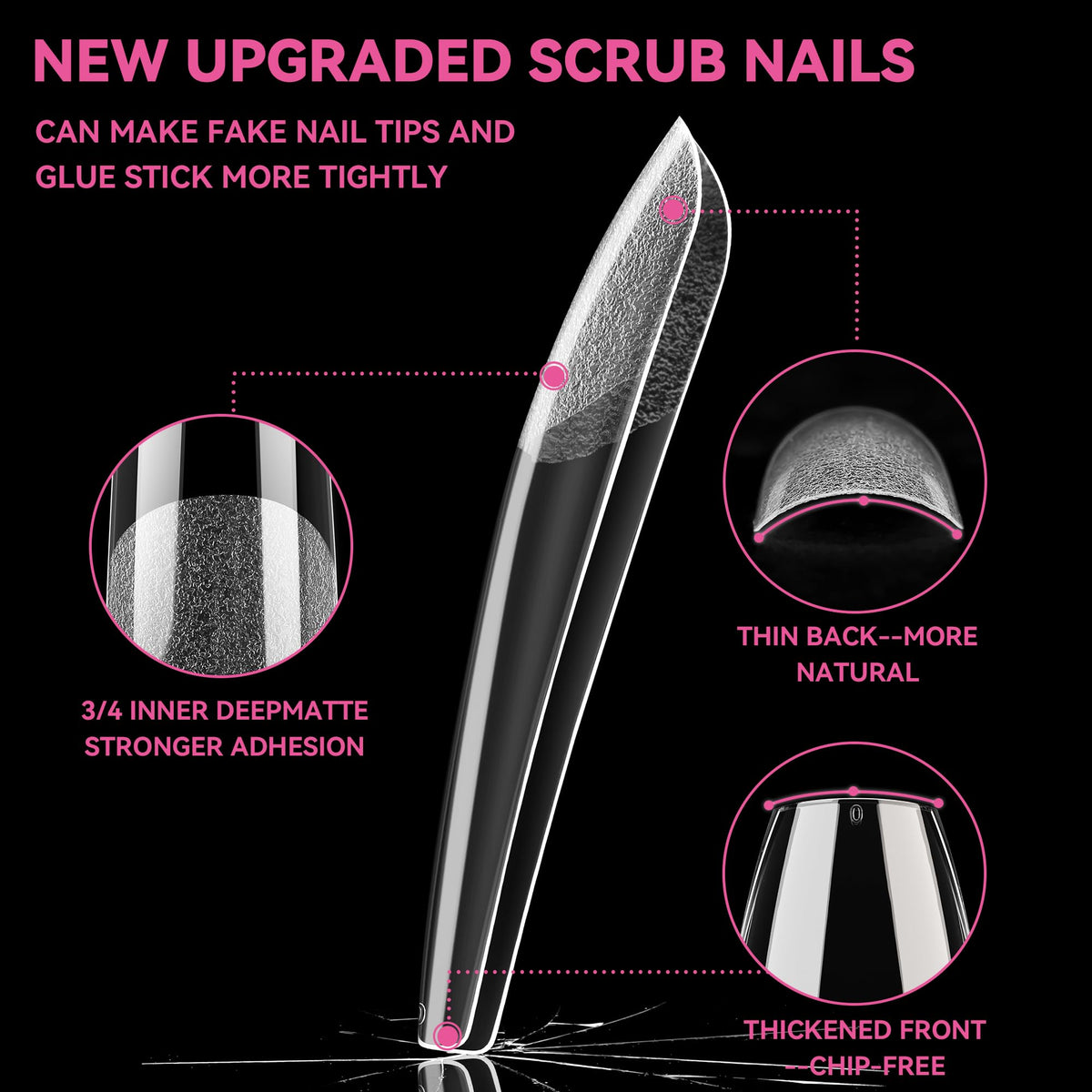 UNA GELLA coffin nail tips with acetone for easy removal