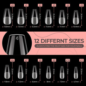 UNA GELLA coffin nail tips with nail art designs