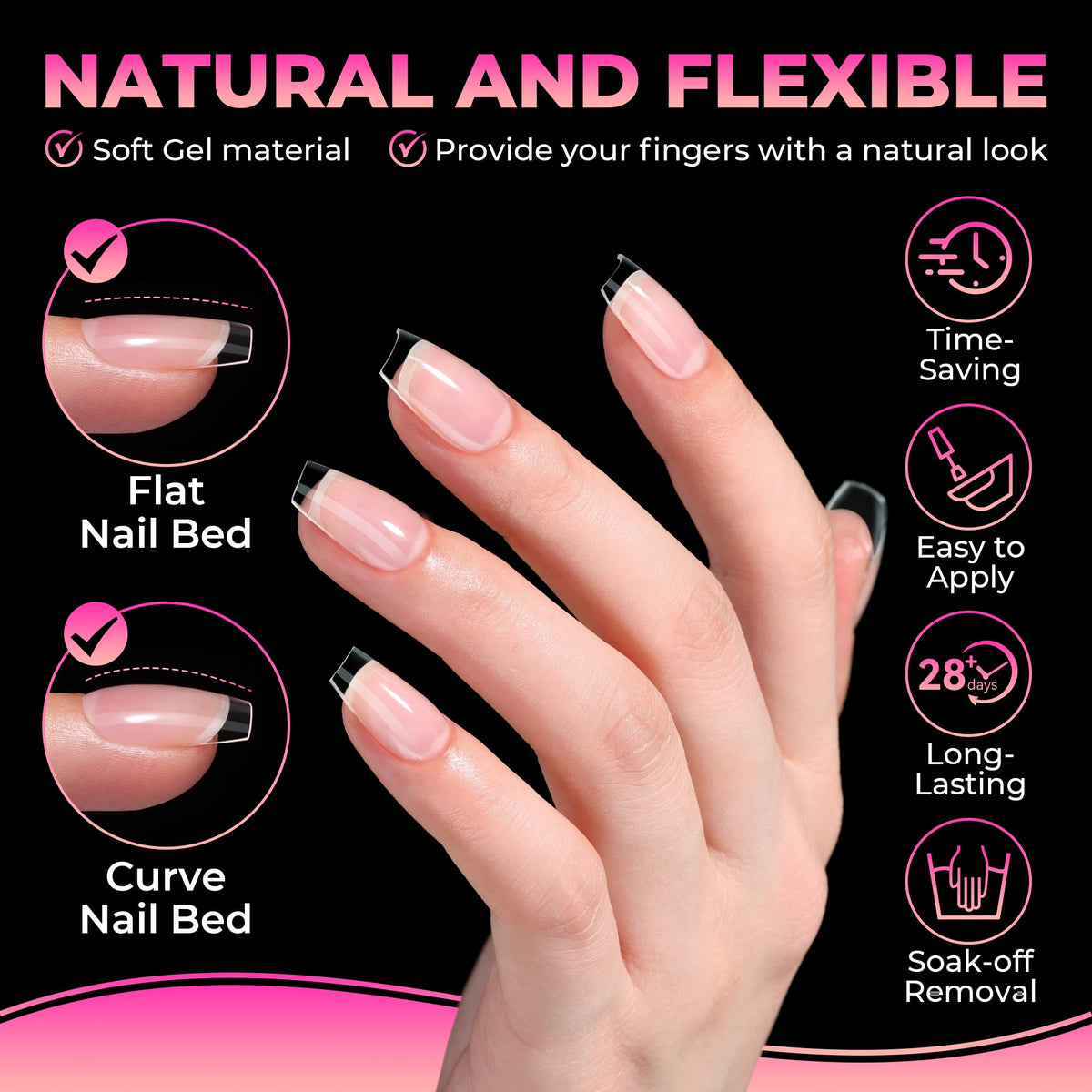 UNA GELLA coffin nails tips packaging