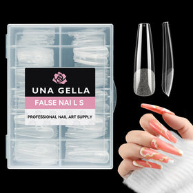 UNA GELLA Extra Long Coffin Nail Tips XXL front view