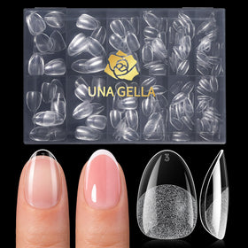 UNA GELLA Extra Short Almond Gel Nail Tips front view