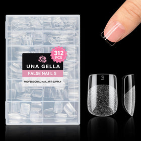 UNA GELLA Extra Short Square Nail Tips 312pcs packaging front view