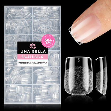 UNA GELLA Extra Short Square Nail Tips 504pcs front view