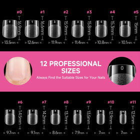 UNA GELLA Extra Short Square Nail Tips showing flexibility