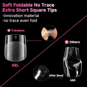 UNA GELLA Extra Short Square Nail Tips showing matte texture