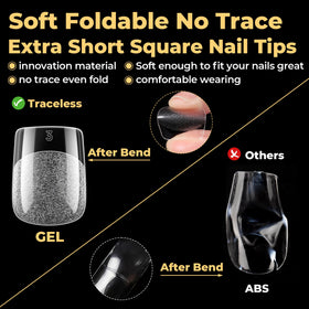 UNA GELLA Extra Short Square Nail Tips side view