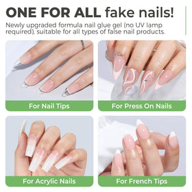 UNA GELLA Gel Nail Glue applied on press-on nails