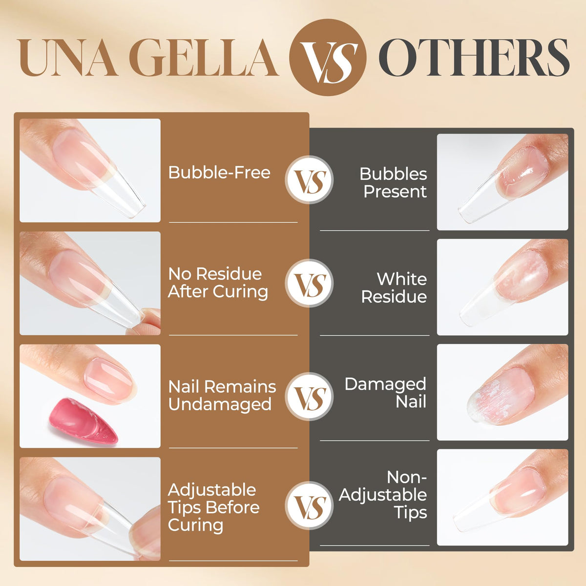 UNA GELLA Gel Nail Glue beside nail art tools