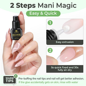 UNA GELLA Gel Nail Glue packaging with three bottles