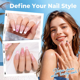 UNA GELLA Gel Nail Tips Coffin Medium 450PCS side view