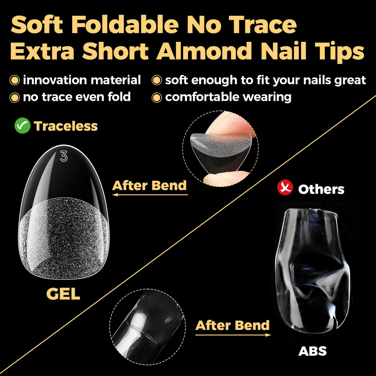 UNA GELLA gel nail tips with clear finish