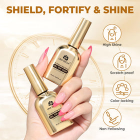 UNA GELLA Gel Top Coat No Wipe 2PCS brush close-up
