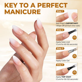 UNA GELLA Gel Top Coat No Wipe 2PCS glossy finish under UV light
