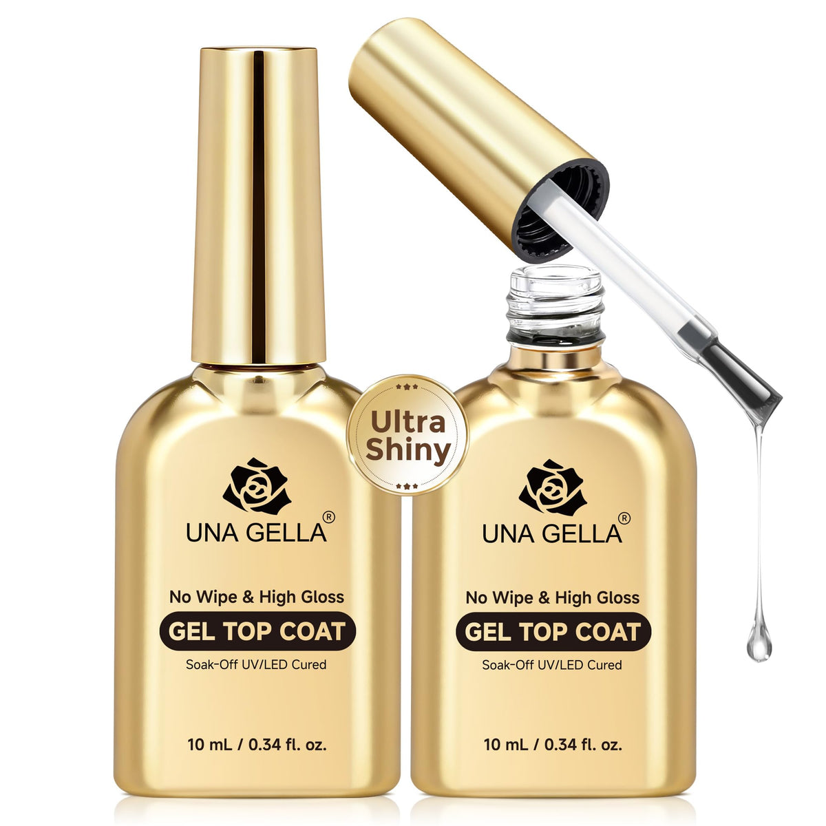 UNA GELLA Gel Top Coat No Wipe 2PCS side view