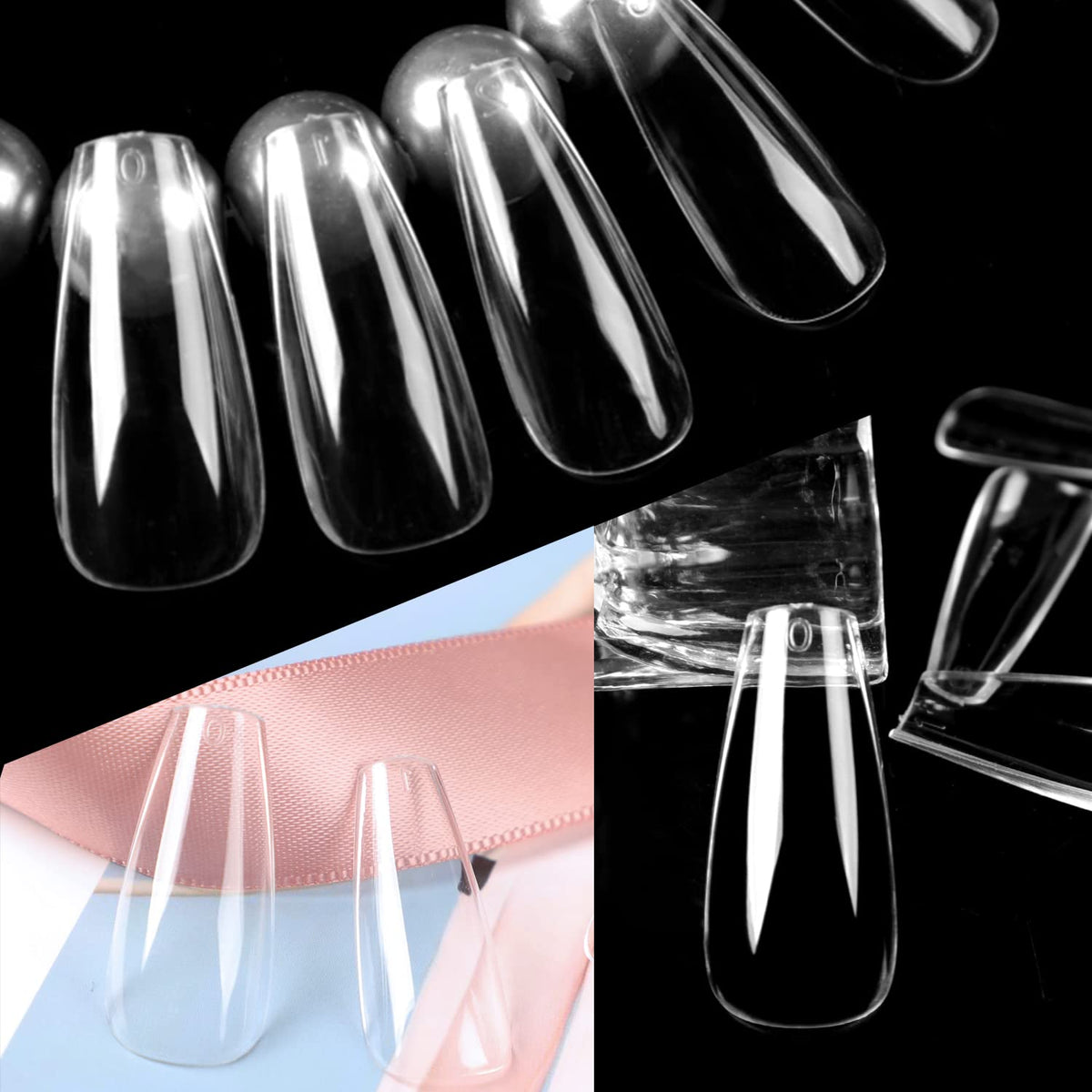 UNA GELLA Long Coffin Nail Tips packaging details