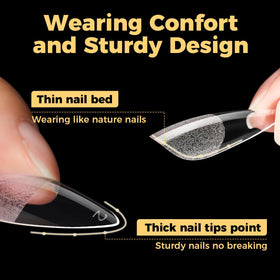 UNA GELLA Long Stiletto Gel Nail Tips 600Pcs in use on nails
