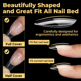 UNA GELLA Medium Almond Nail Tips 240PCS close-up