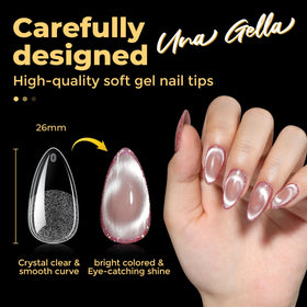 UNA GELLA Medium Almond Nail Tips 240PCS in different angles