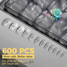 UNA GELLA medium coffin nail tips in packaging