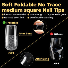 UNA GELLA Medium Square Nail Tips side view