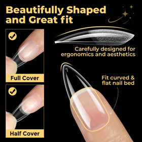 UNA GELLA Medium Stiletto Gel Nail Tips close-up of tips