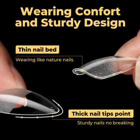 UNA GELLA Medium Stiletto Gel Nail Tips showing various shapes
