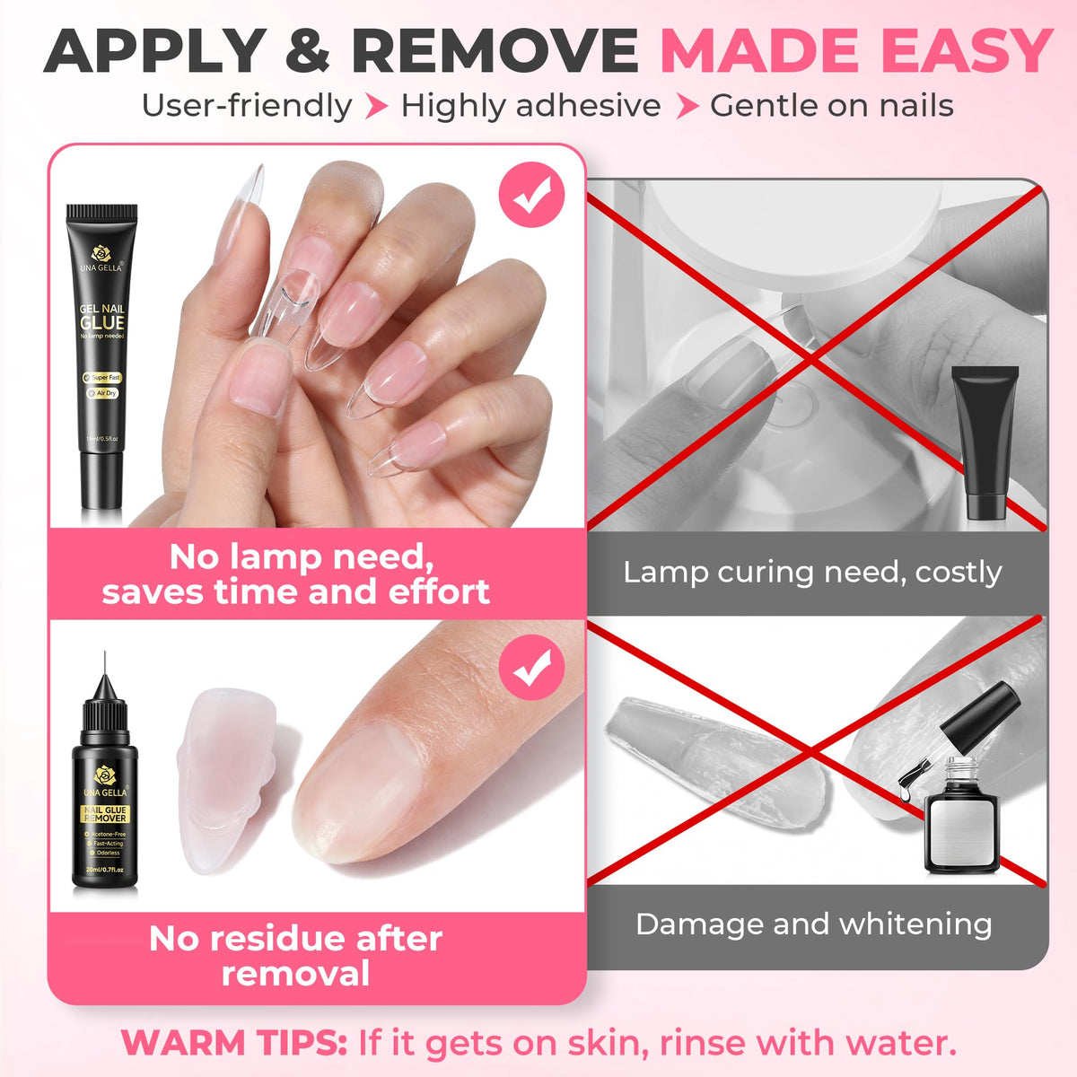 UNA GELLA Nail Glue 15g tube close-up