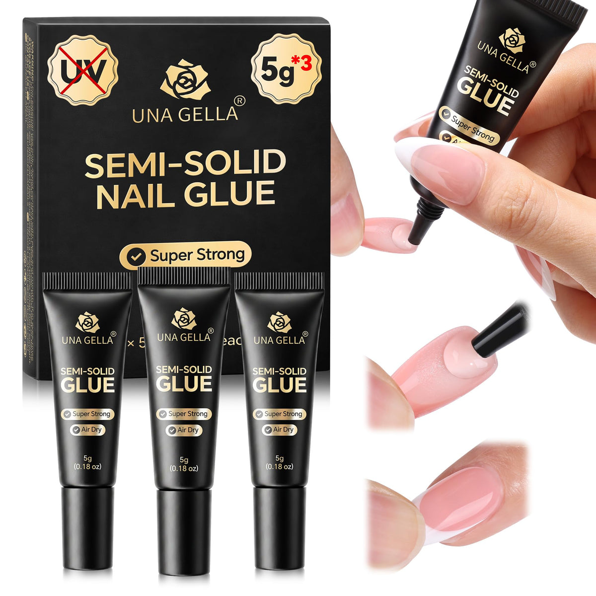 UNA GELLA Nail Glue 5g tube front view