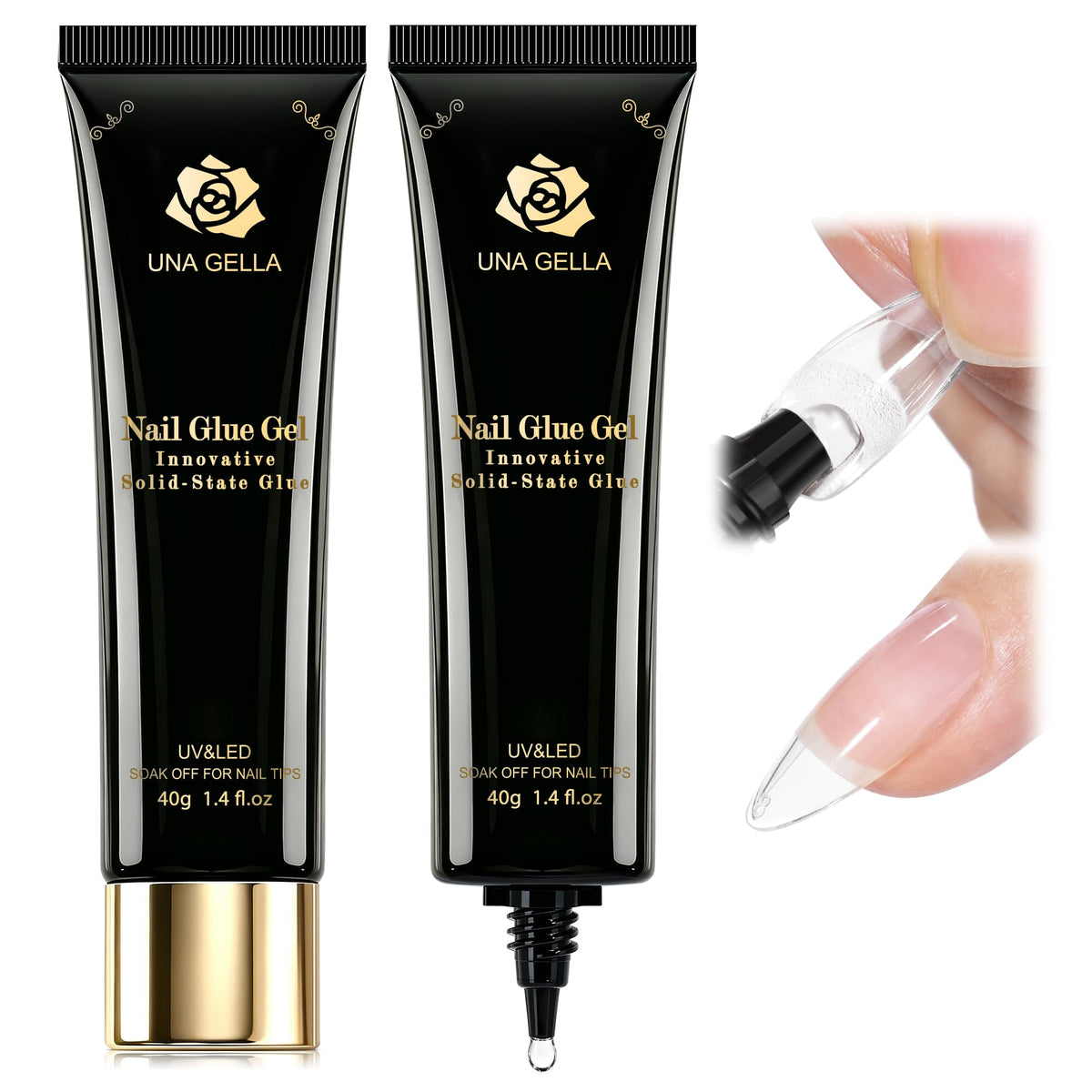 UNA GELLA Nail Glue 80g front view with packaging
