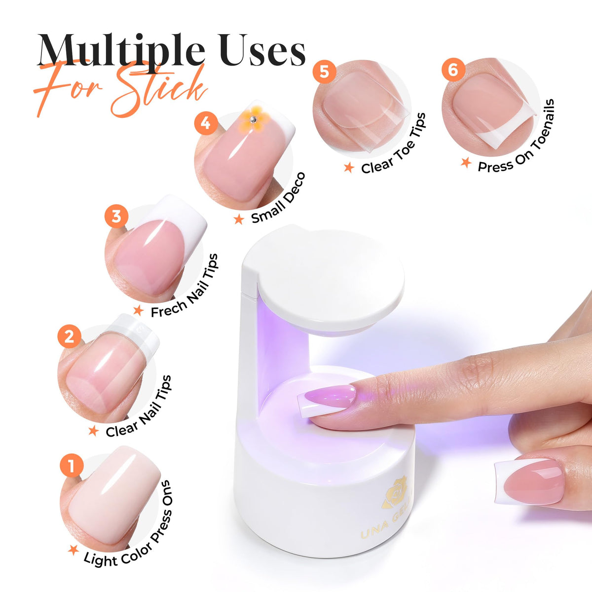 UNA GELLA Nail Glue 80g in use during nail art
