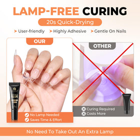 UNA GELLA Nail Glue application on press-on nails