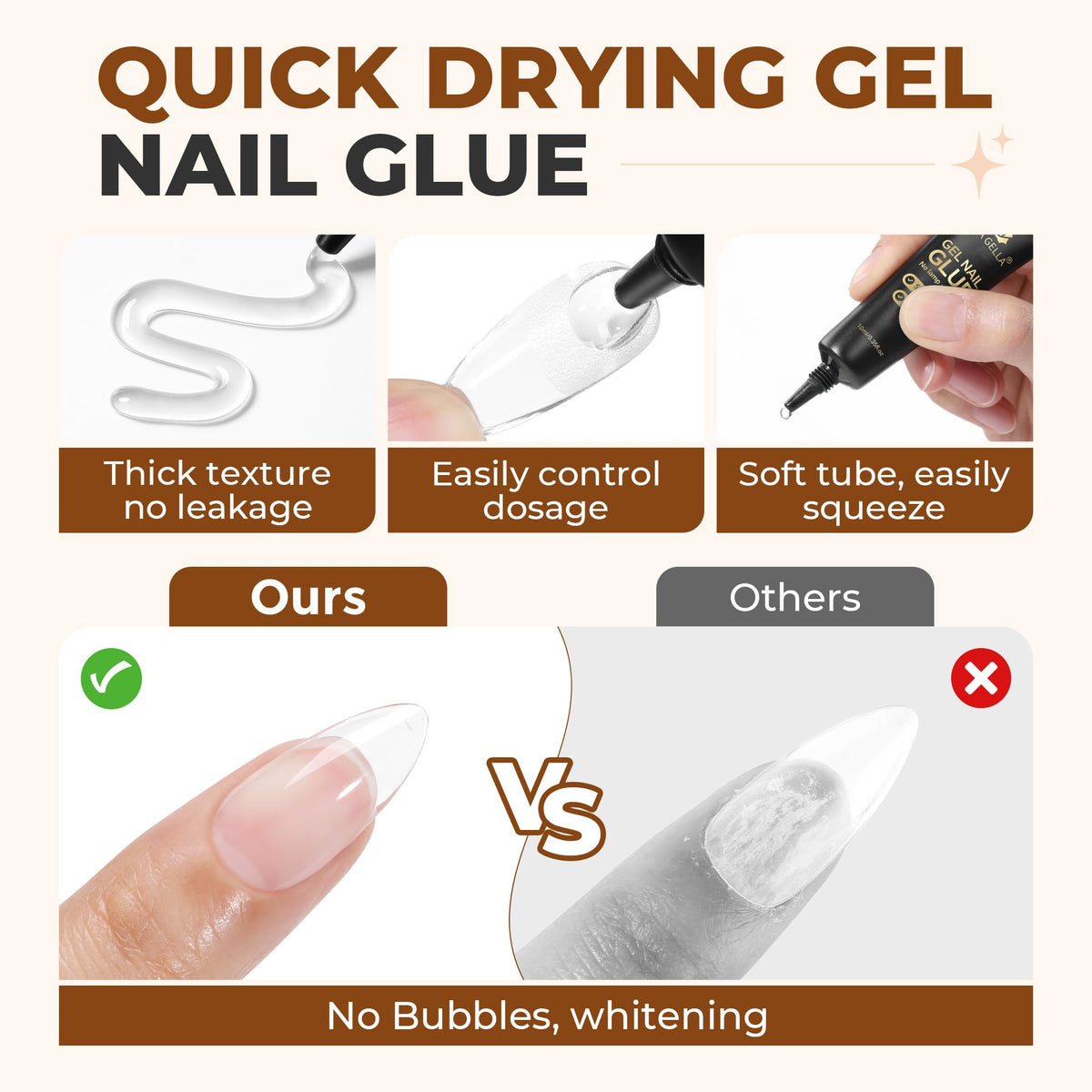UNA GELLA nail glue close-up of texture