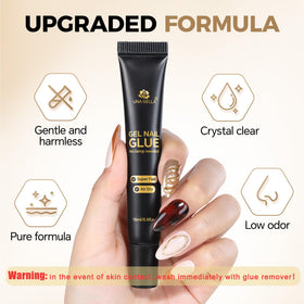 UNA GELLA Nail Glue Gel 15g application on nails