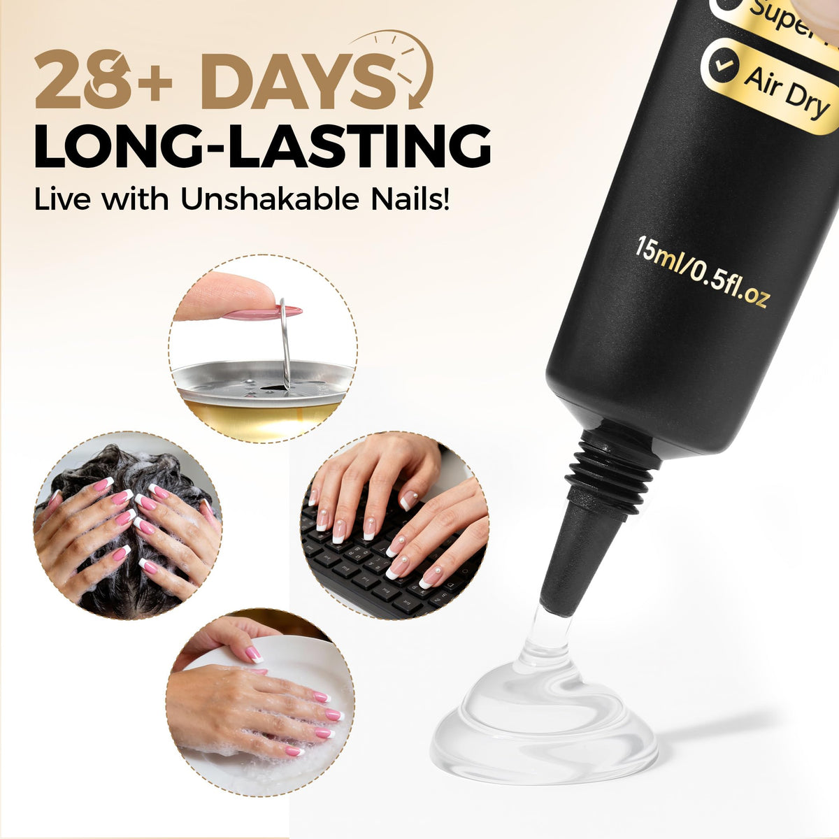 UNA GELLA Nail Glue Gel 15g with precision nozzle
