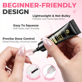 UNA GELLA Nail Glue Kit packaging with accessories