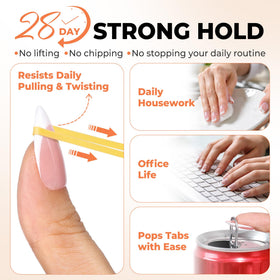 UNA GELLA Nail Glue mini tubes in a makeup bag