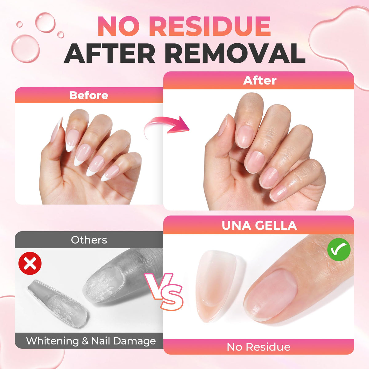 UNA GELLA Nail Glue Remover 20ml bottle back view