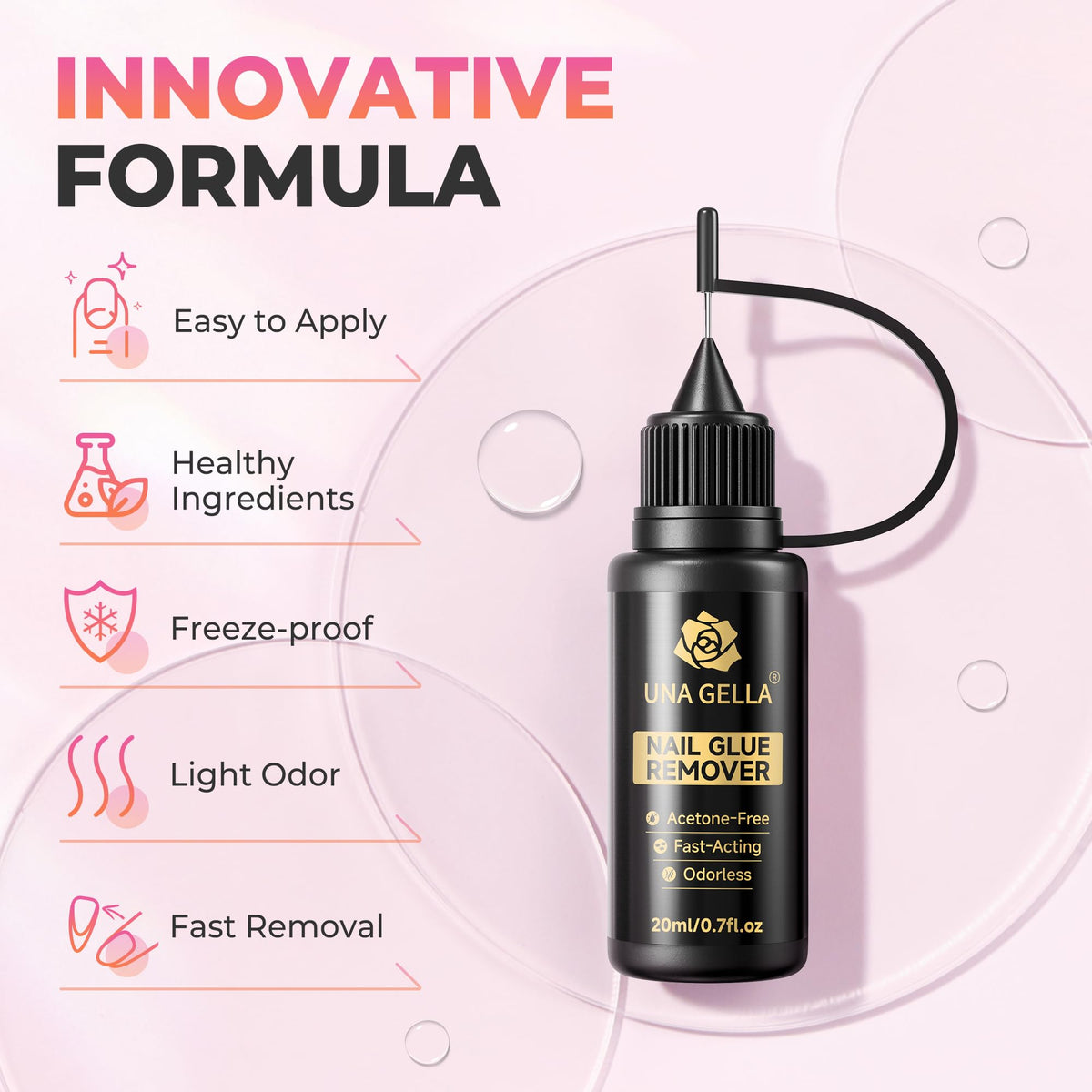 UNA GELLA Nail Glue Remover application process