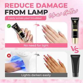 UNA GELLA nail glue remover next to nail glue