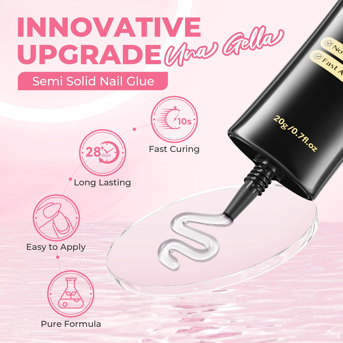 UNA GELLA nail glue showing packaging